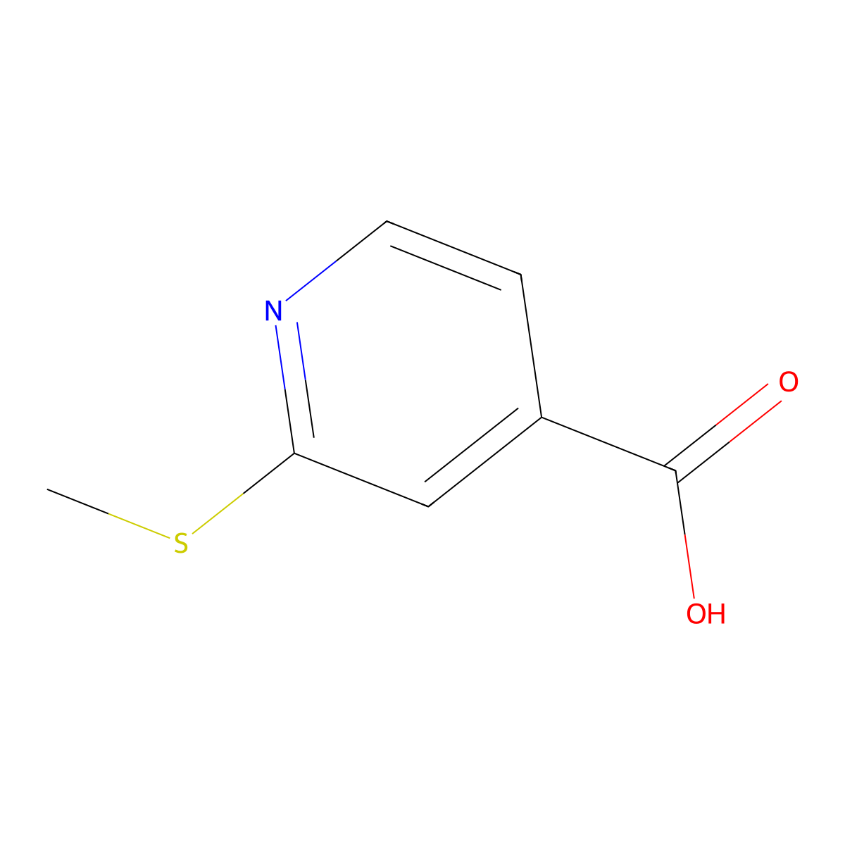 2-(Methylthio)-4-pyridinecarboxylic acid molecular structure, CAS 74470-24-9