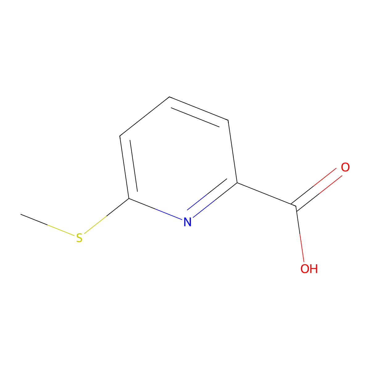 6-(Methylsulfanyl)pyridine-2-carboxylic acid molecular structure, CAS 74470-26-1
