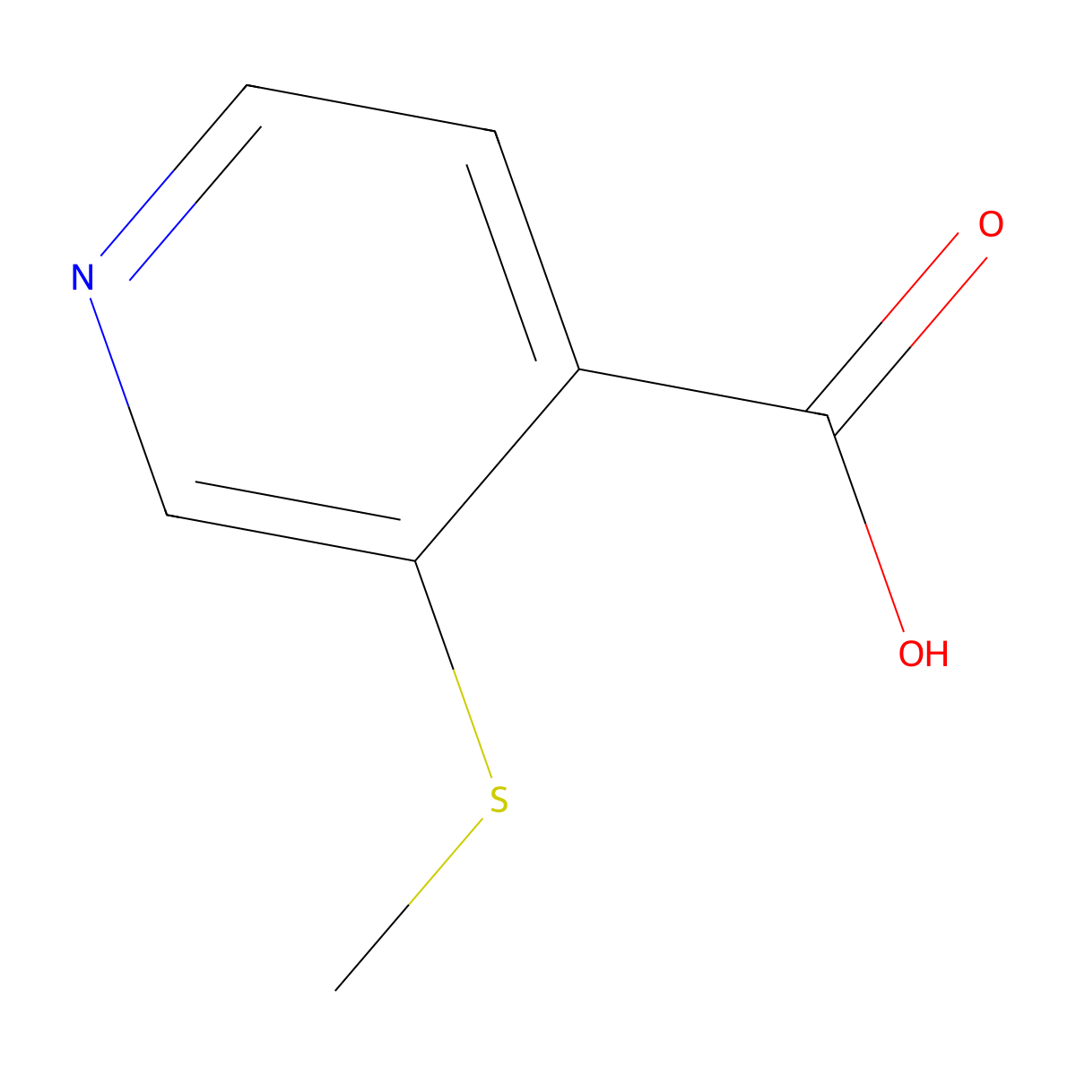 4-Pyridinecarboxylic acid, 3-(methylthio)- molecular structure, CAS 74470-27-2