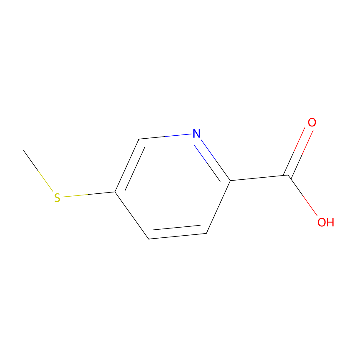 2-Pyridinecarboxylic acid, 5-(methylthio)- molecular structure, CAS 74470-29-4