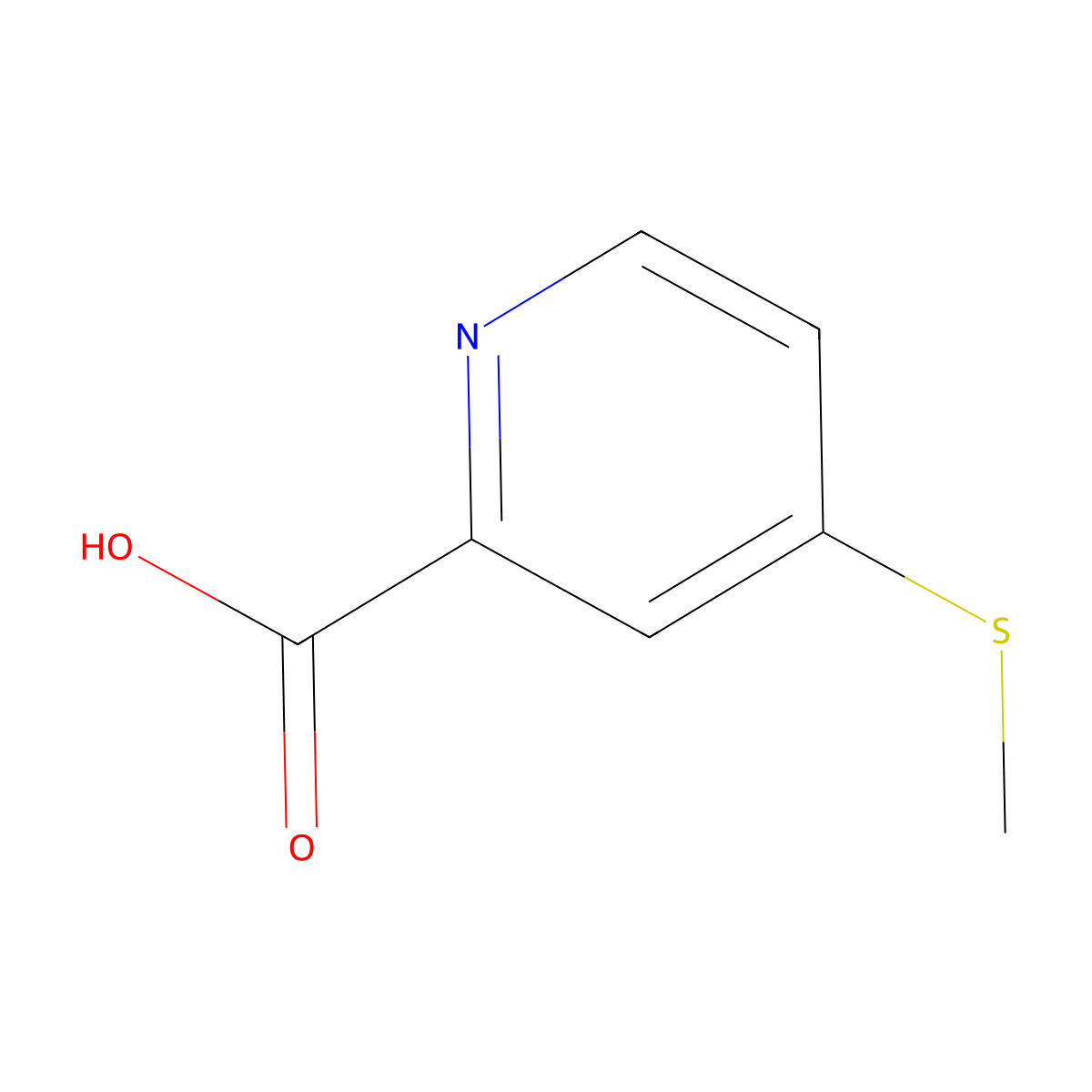 4-methylsulfanylpyridine-2-carboxylic Acid molecular structure, CAS 74470-30-7