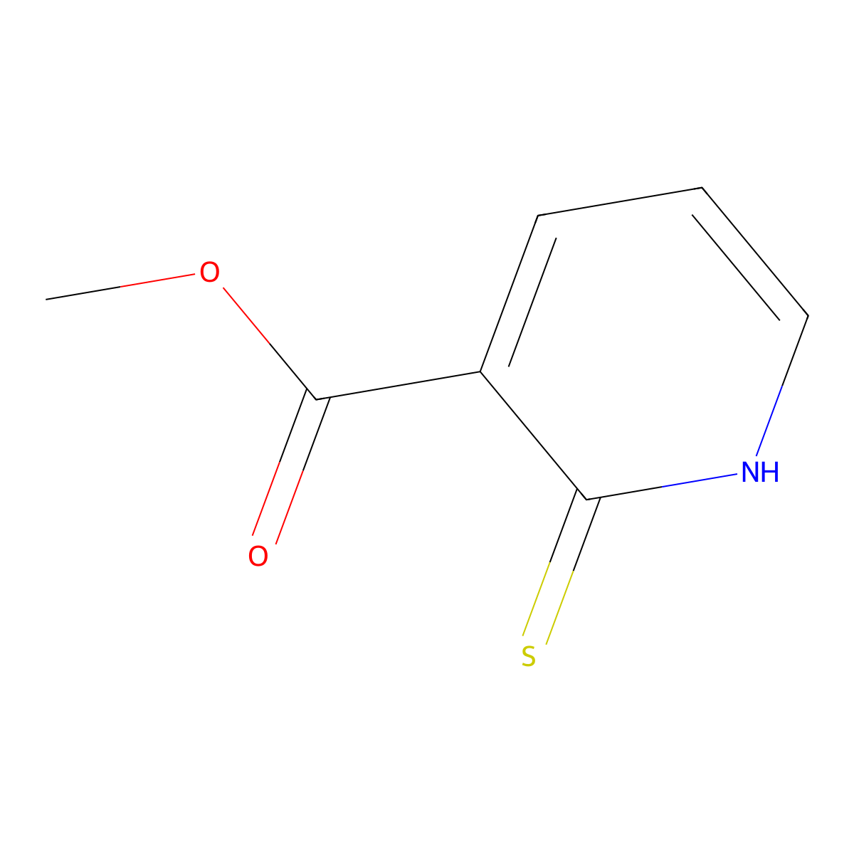 Methyl 2-sulfanylidene-1,2-dihydropyridine-3-carboxylate molecular structure, CAS 74470-32-9