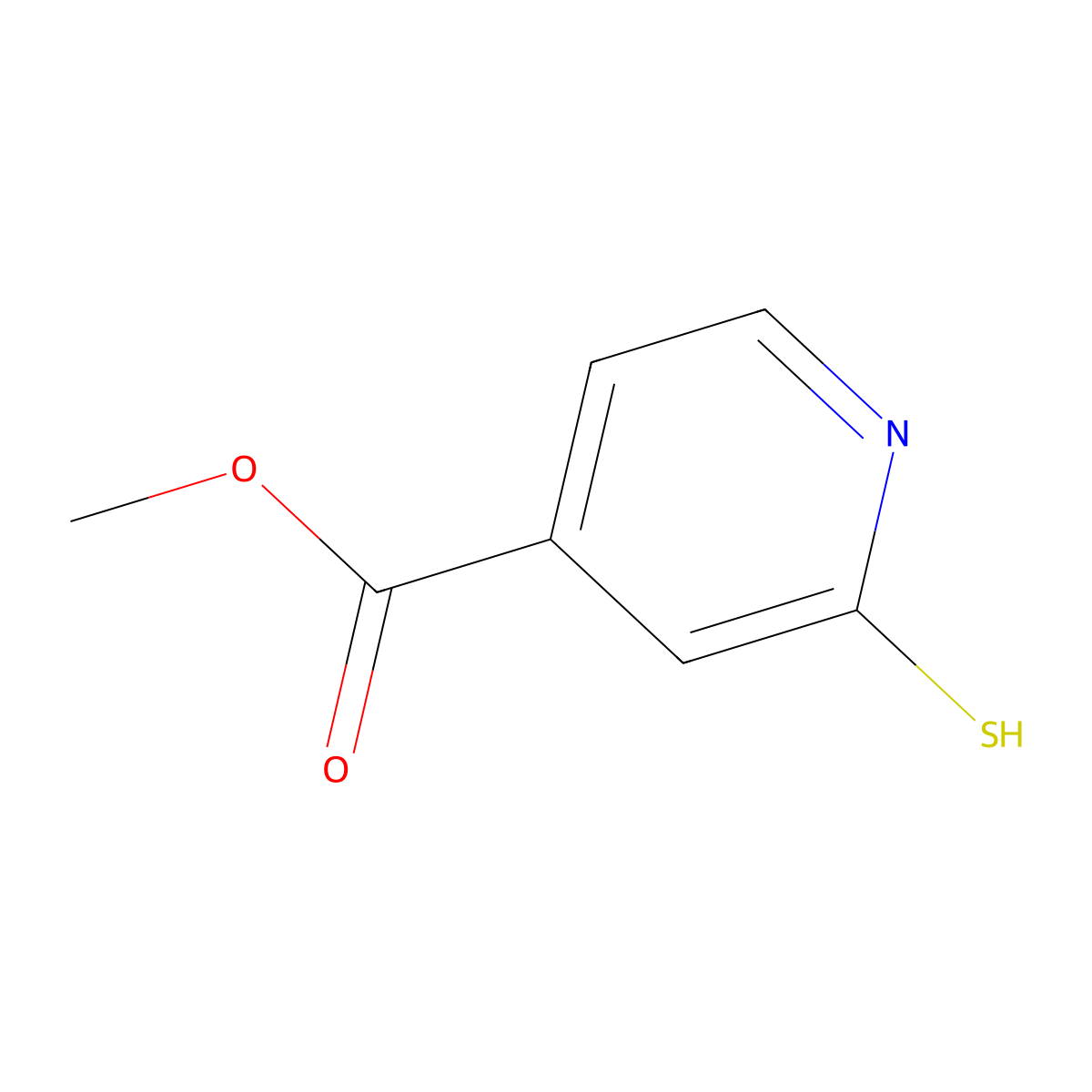 Methyl 2-sulfanylisonicotinate molecular structure, CAS 74470-33-0