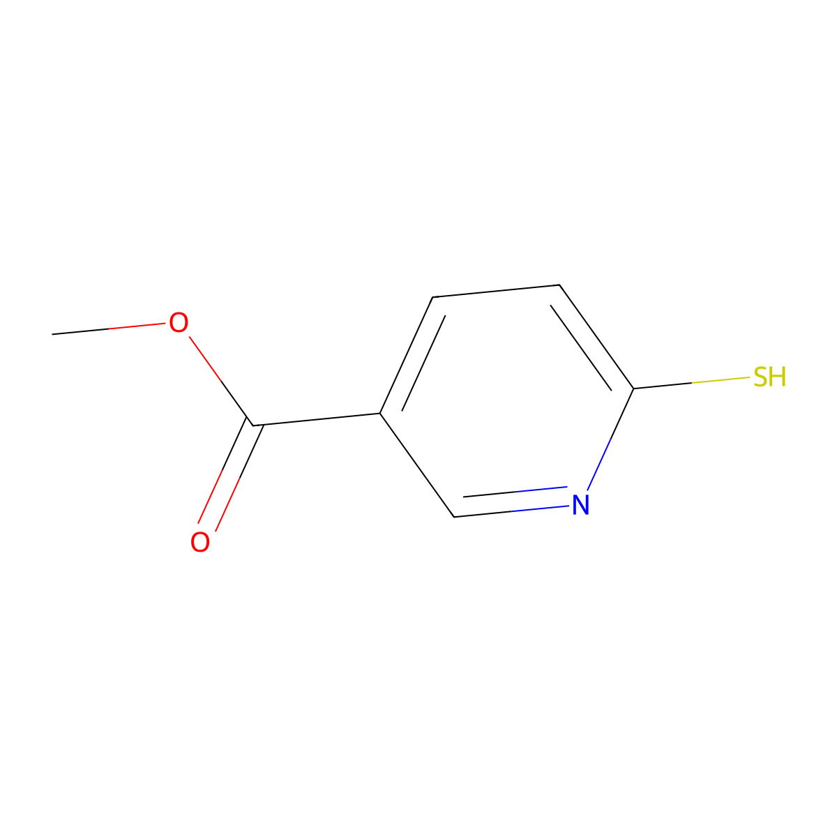 6-Mercapto-nicotinic acid methyl ester molecular structure, CAS 74470-34-1