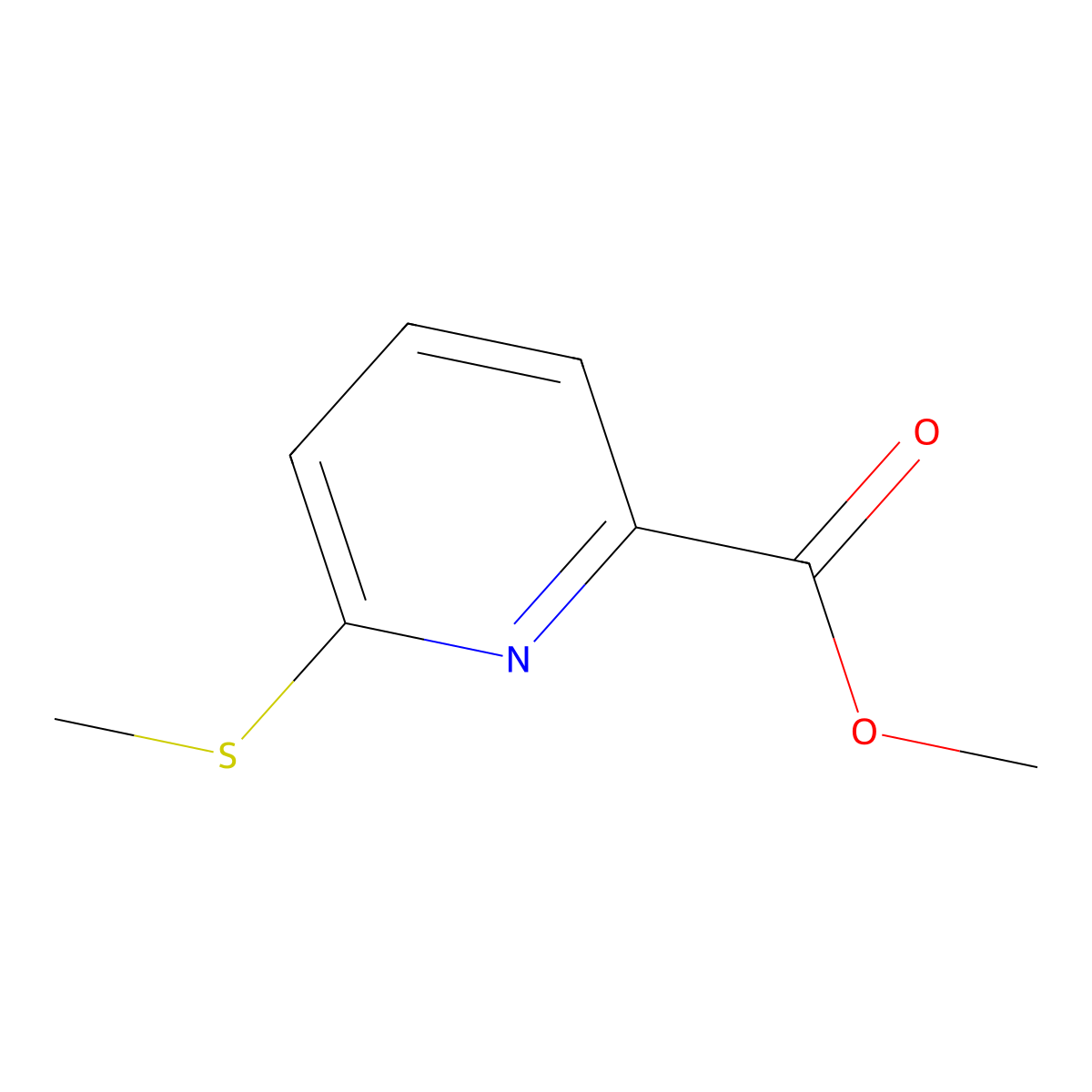 Methyl 6-(methylsulfanyl)pyridine-2-carboxylate molecular structure, CAS 74470-41-0