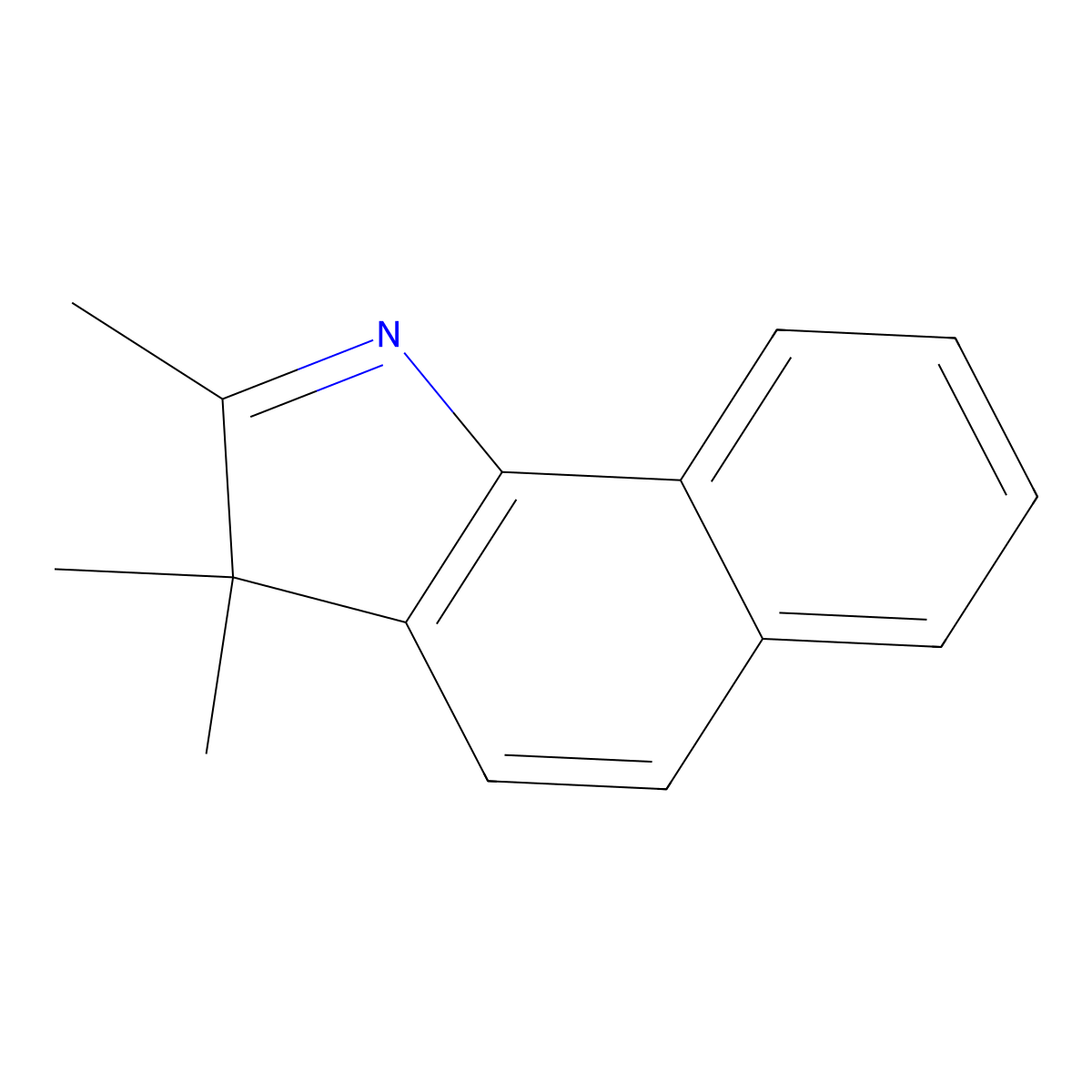 2,3,3-Trimethyl-3H-benzo(g)indole molecular structure, CAS 74470-85-2