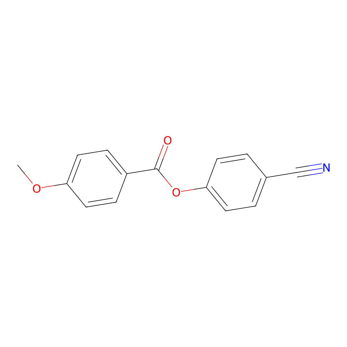 p-Anisic acid, 4-cyanophenyl ester molecular structure, CAS 74471-18-4