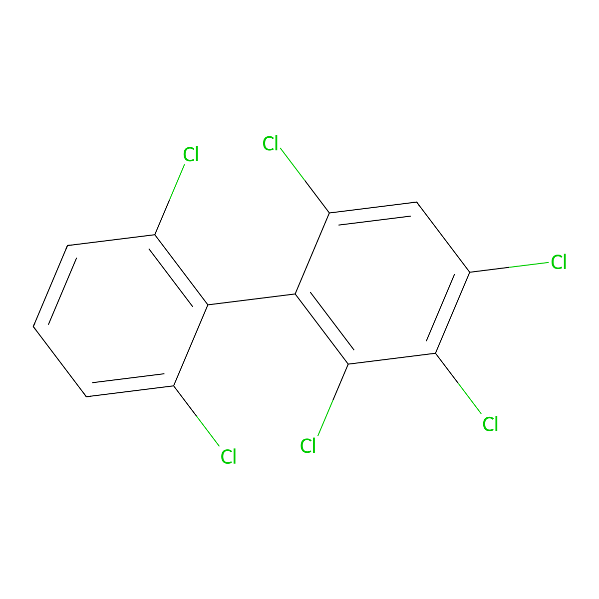2,2',3,4,6,6'-Hexachlorobiphenyl molecular structure, CAS 74472-40-5