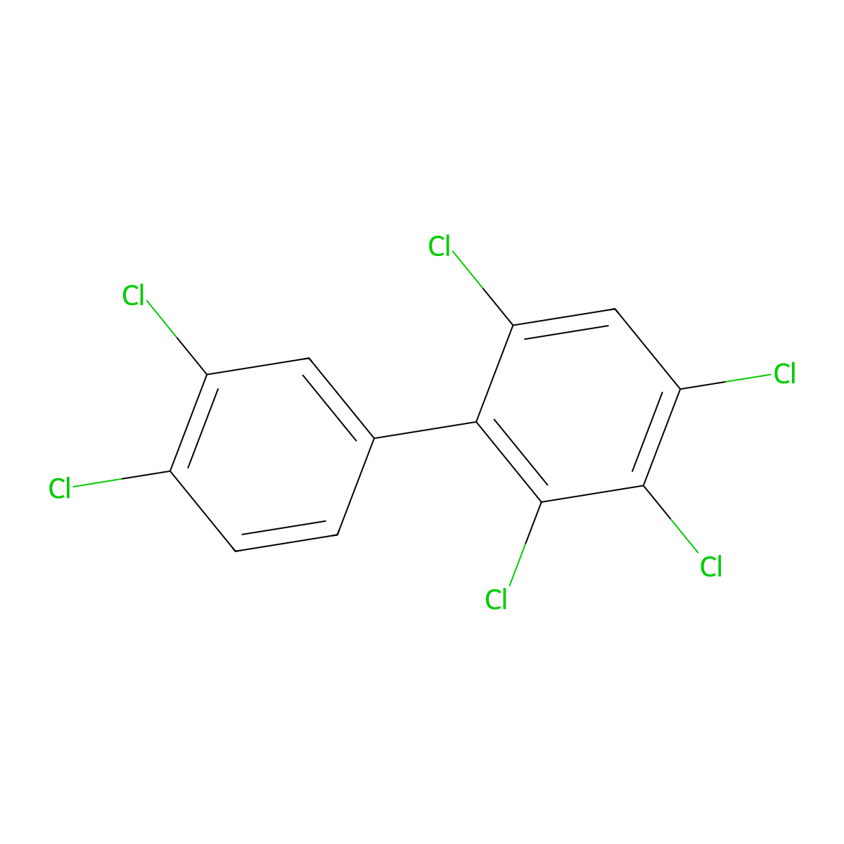 2,3,3',4,4',6-Hexachlorobiphenyl molecular structure, CAS 74472-42-7