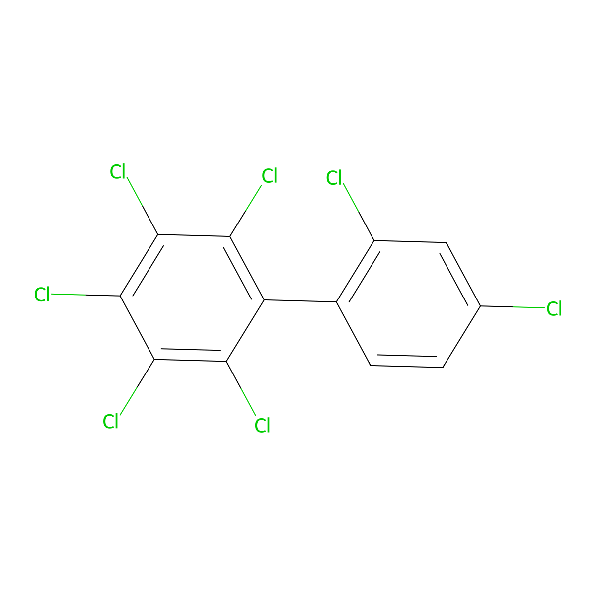 2,2',3,4,4',5,6-Heptachlorobiphenyl molecular structure, CAS 74472-47-2