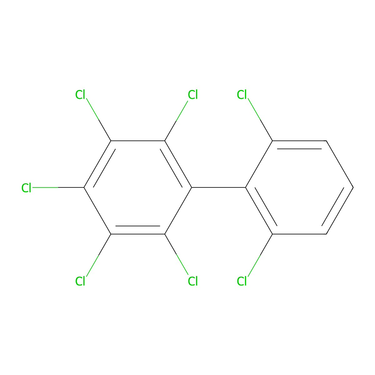 2,2',3,4,5,6,6'-Heptachlorobiphenyl molecular structure, CAS 74472-49-4