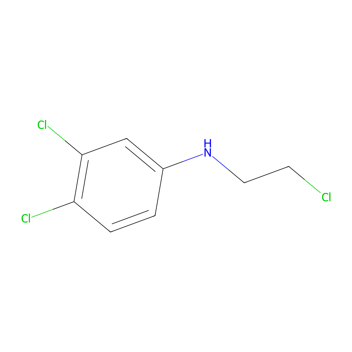 3,4-dichloro-N-(2-chloroethyl)aniline molecular structure, CAS 74474-36-5