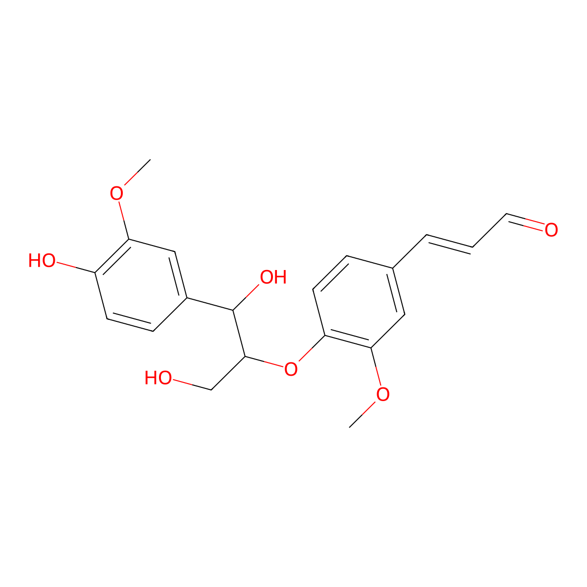 Erythro-Guaiacylglycerol-beta-coniferyl aldehyde ether molecular structure, CAS 74474-55-8