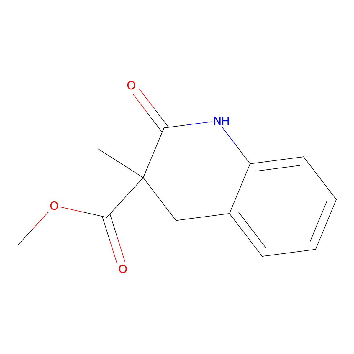 Methyl 3-methyl-2-oxo-1,2,3,4-tetrahydroquinoline-3-carboxylate molecular structure, CAS 74480-70-9