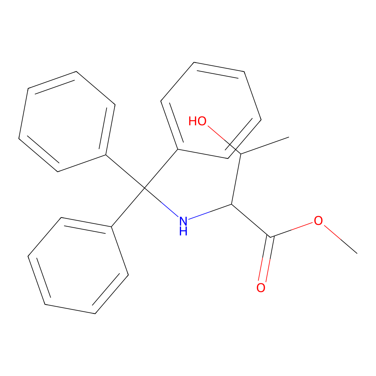 Methyl 3-hydroxy-2-[(triphenylmethyl)amino]butanoate molecular structure, CAS 74481-55-3