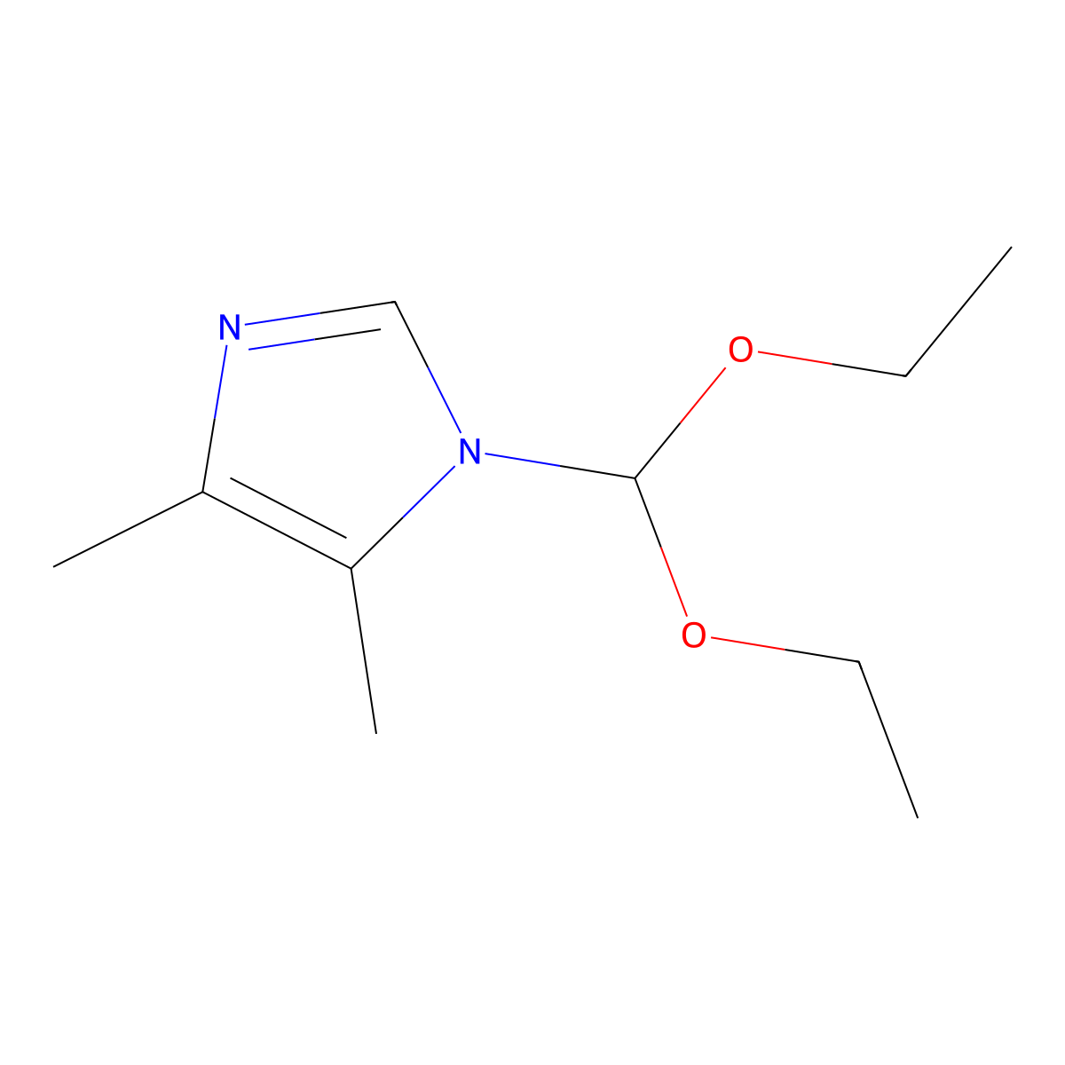 1-(diethoxymethyl)-4,5-dimethyl-1H-imidazole molecular structure, CAS 74483-00-4