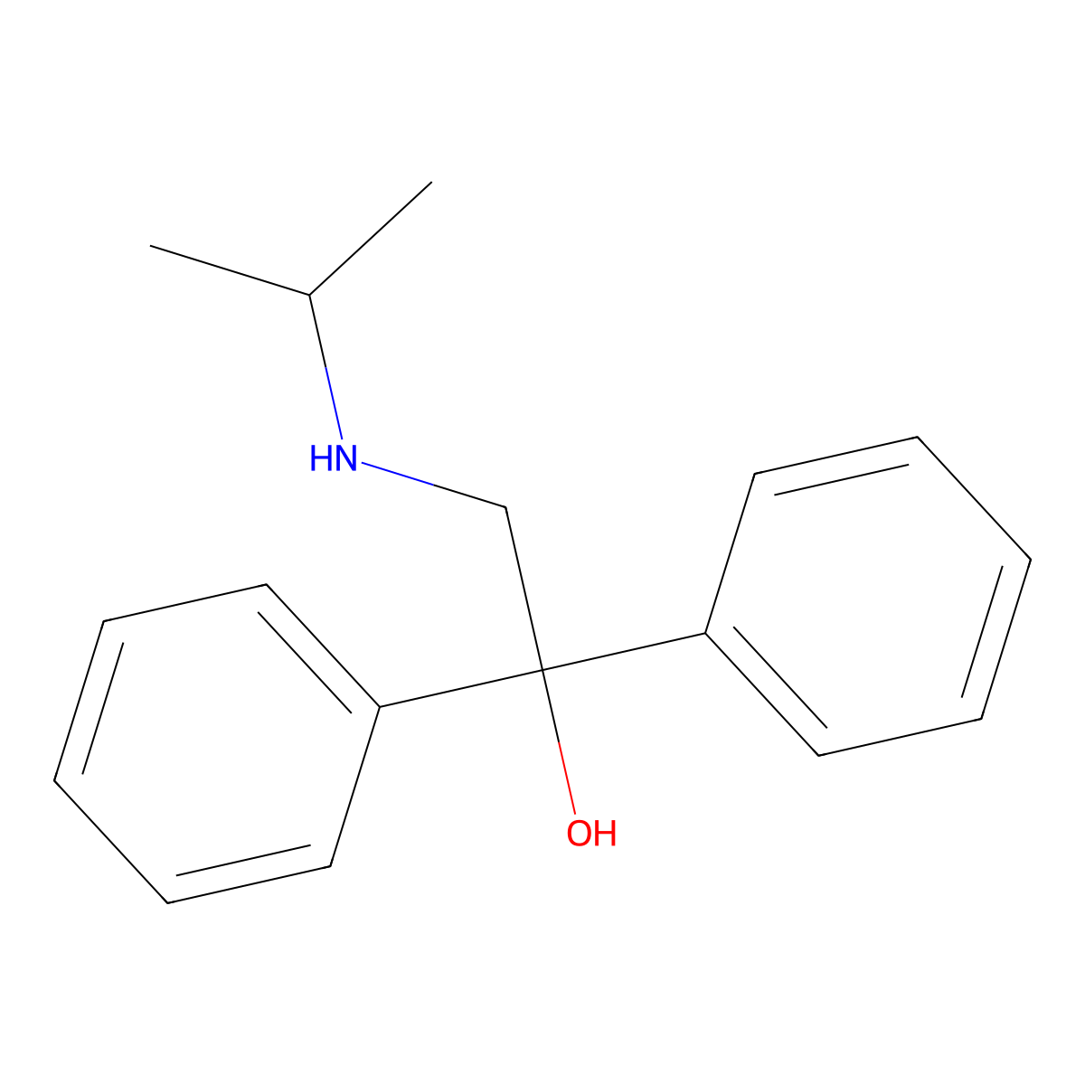 2-(Isopropylamino)-1,1-diphenyl-1-ethanol molecular structure, CAS 74484-62-1
