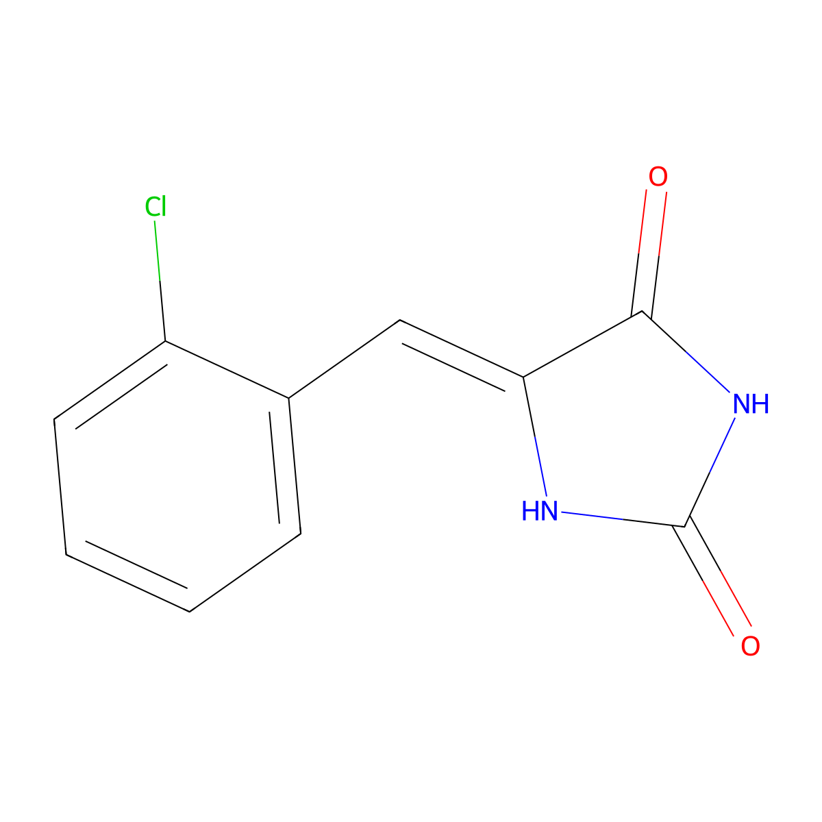 5-[(2-Chlorophenyl)methylidene]imidazolidine-2,4-dione molecular structure, CAS 7449-58-3