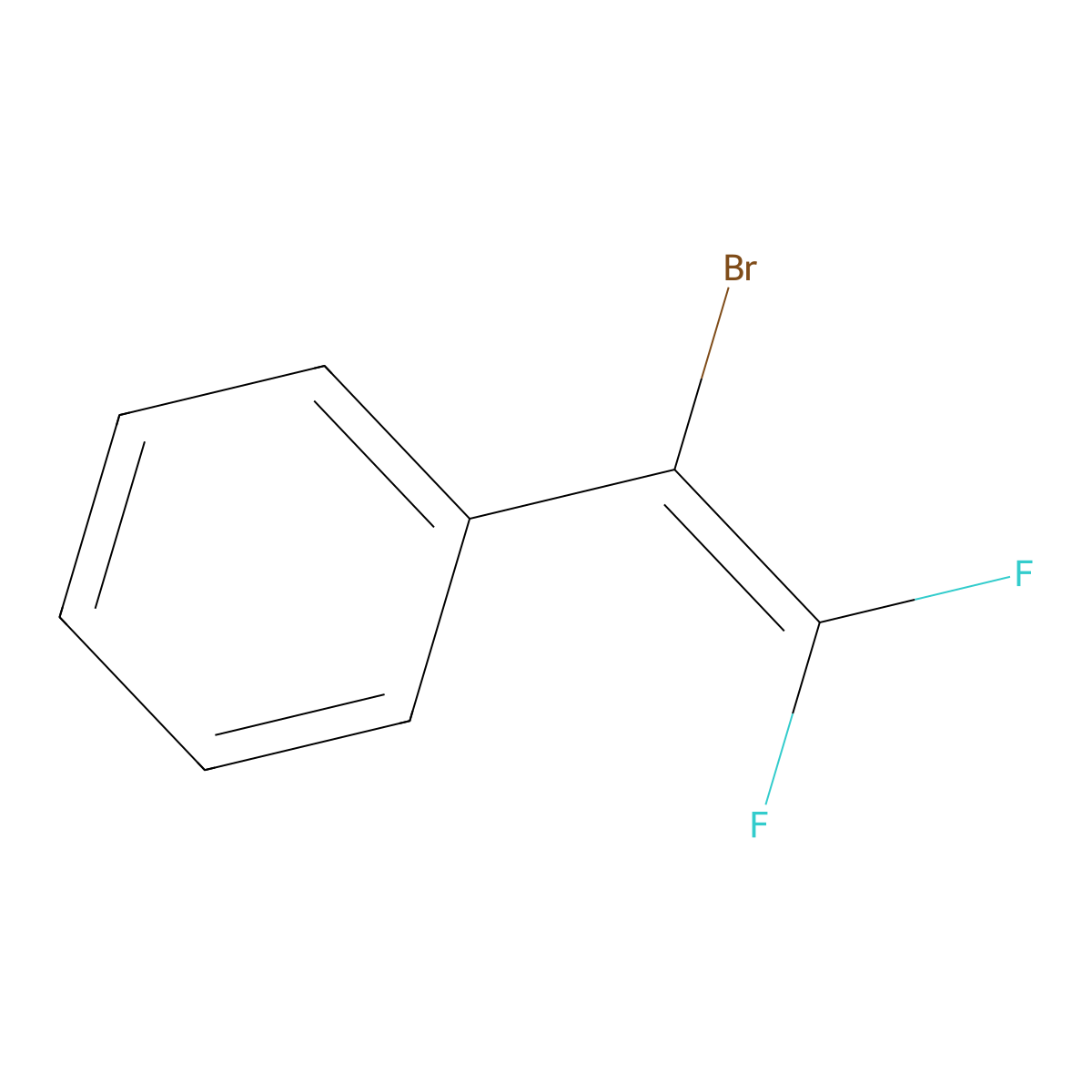 (1-Bromo-2,2-difluoroethenyl)benzene molecular structure, CAS 74492-30-1