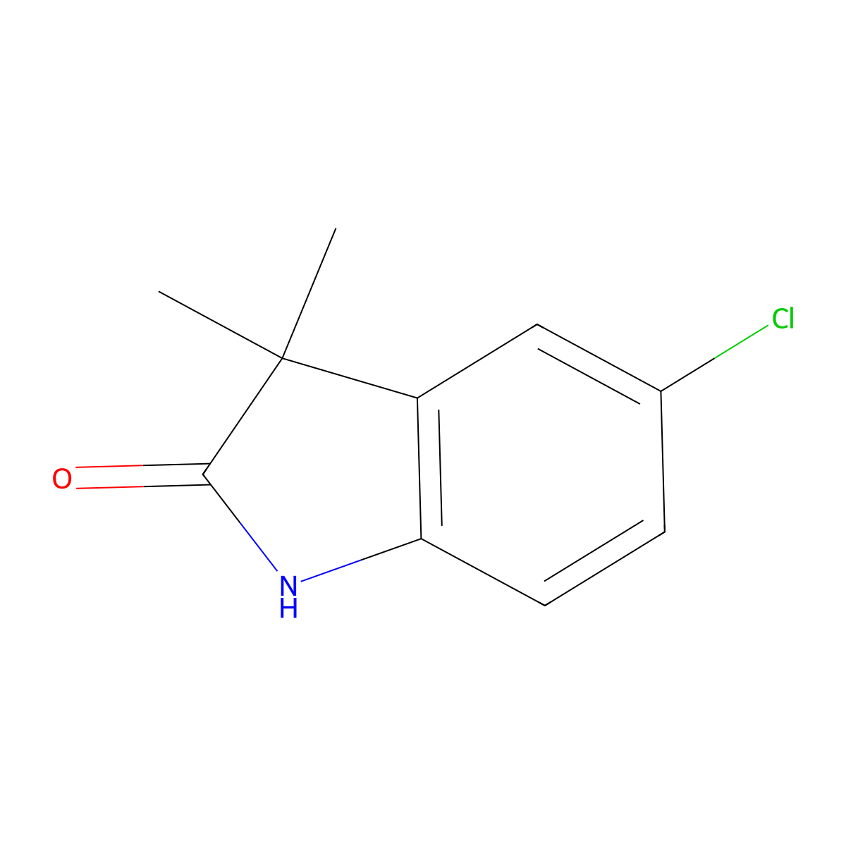 5-chloro-3,3-dimethyl-2,3-dihydro-1H-indol-2-one molecular structure, CAS 74492-46-9