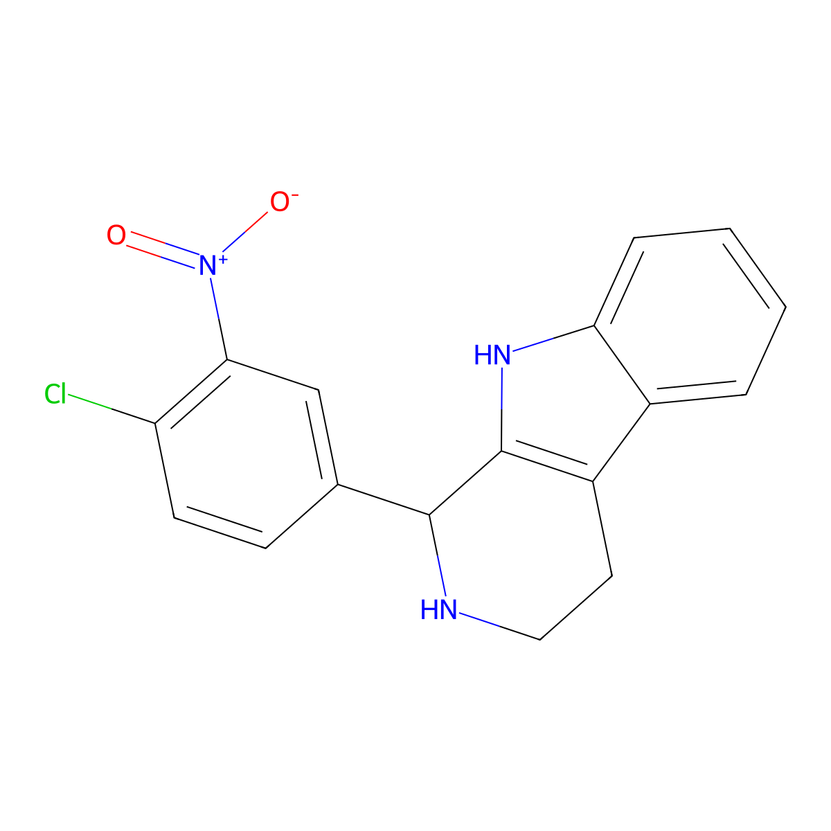 1-(4-chloro-3-nitrophenyl)-2,3,4,9-tetrahydro-1H-pyrido[3,4-b]indole molecular structure, CAS 744949-05-1