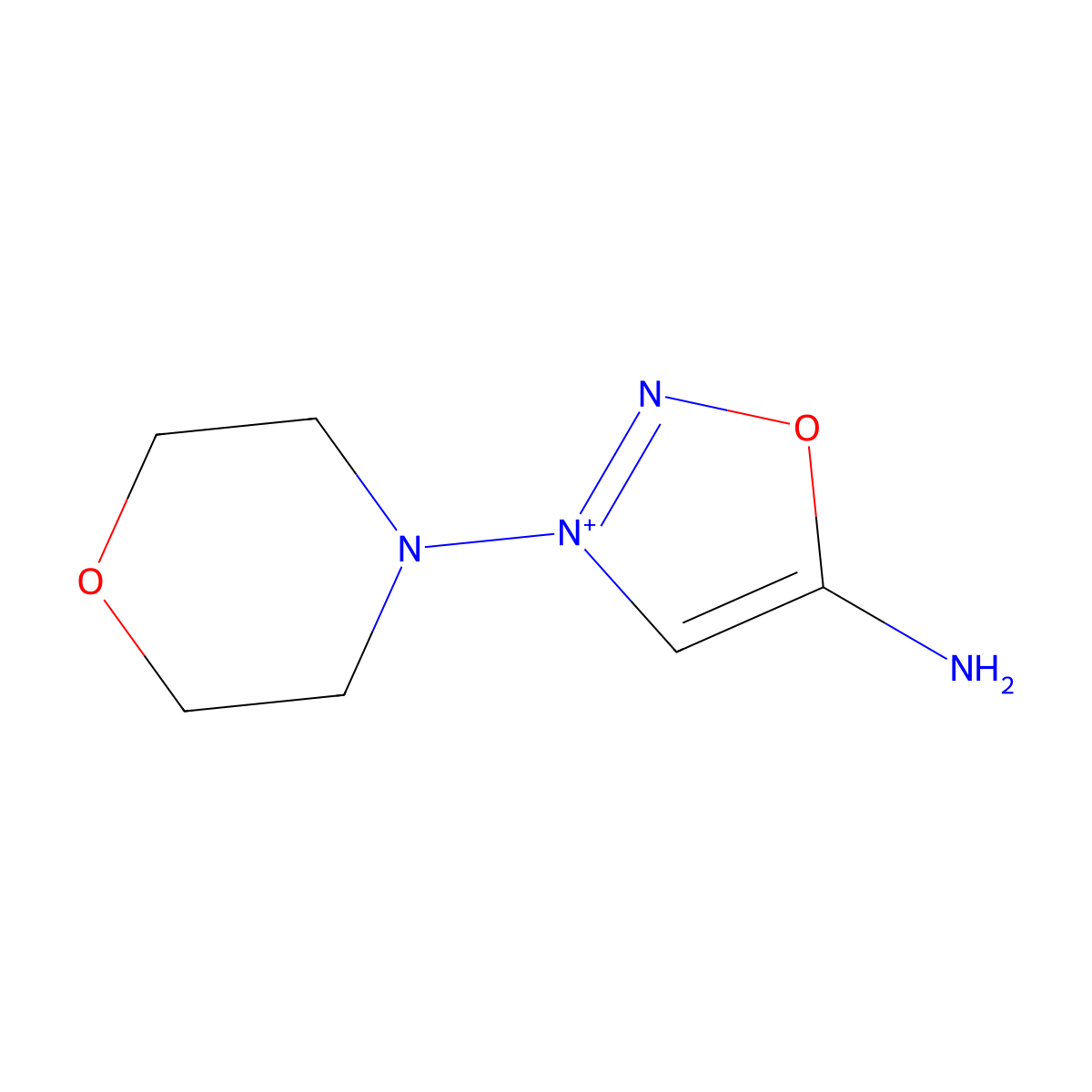 (3-Morpholin-4-yl-1-oxa-2-aza-3-azoniacyclopenta-2,4-dien-5-yl)azanide molecular structure, CAS 744953-71-7