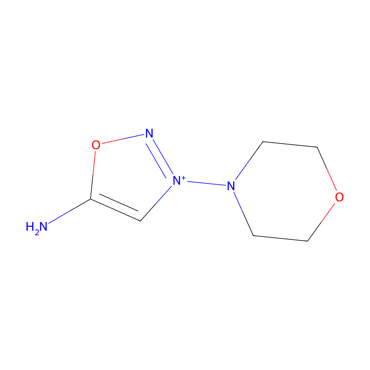 (3-Morpholin-4-yl-1-oxa-2-aza-3-azoniacyclopenta-2,4-dien-5-yl)azanide molecular structure, CAS 744953-71-7