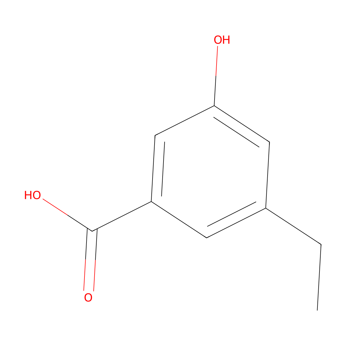 3-Ethyl-5-hydroxybenzoic acid molecular structure, CAS 744957-37-7