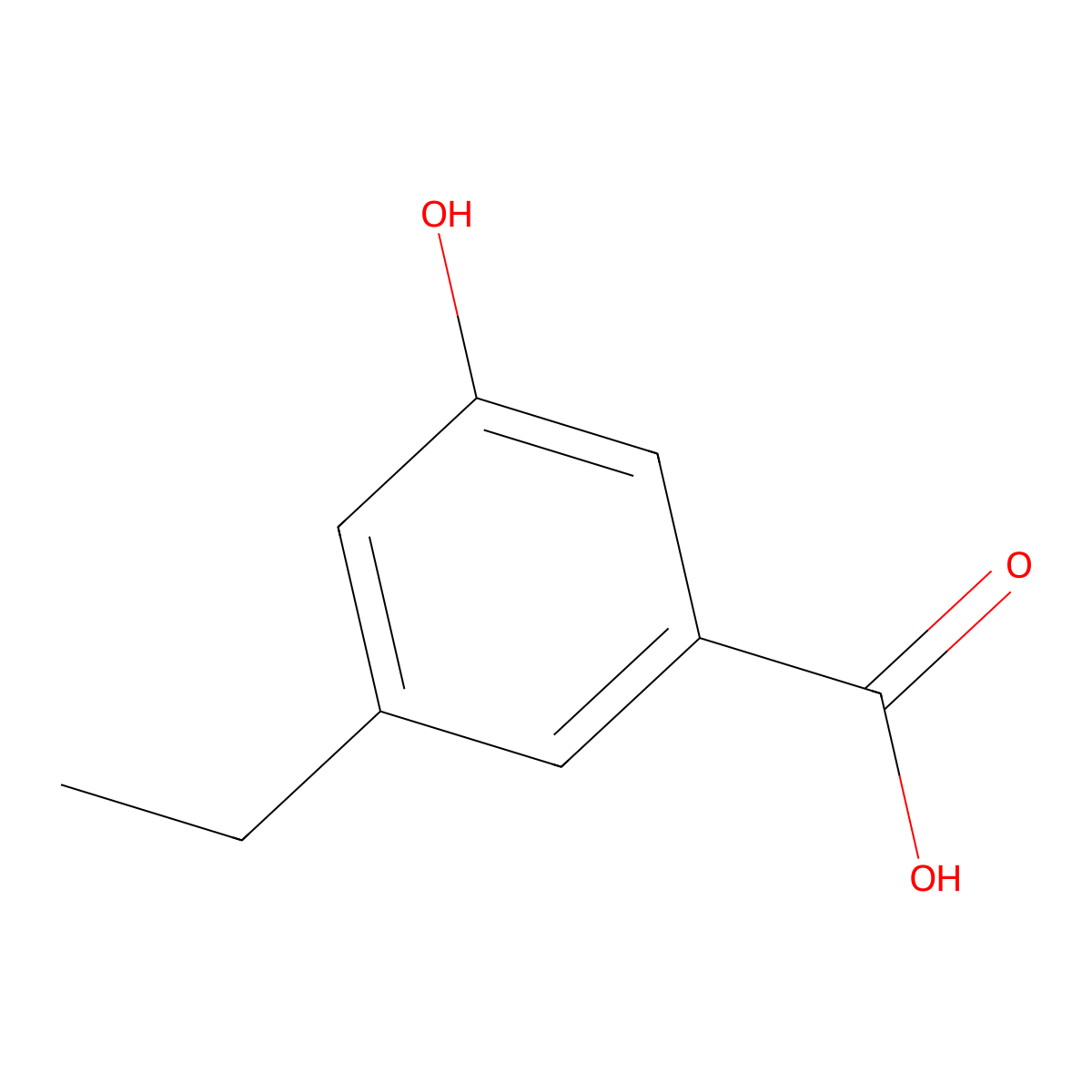 3-Ethyl-5-hydroxybenzoic acid molecular structure, CAS 744957-37-7