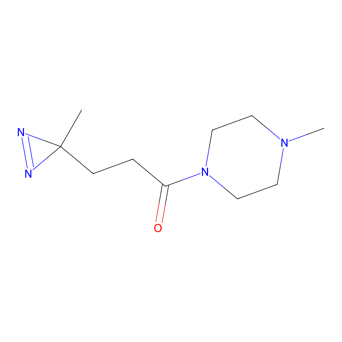 3-(3-methyl-3H-diazirin-3-yl)-1-(4-methylpiperazin-1-yl)propan-1-one molecular structure, CAS 744963-61-9