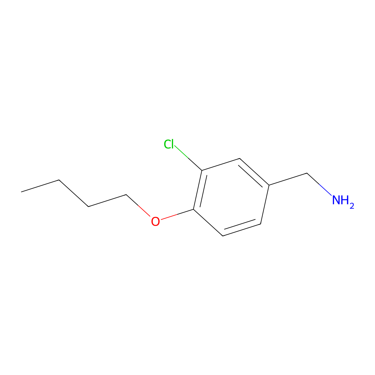 (4-Butoxy-3-chlorophenyl)methanamine molecular structure, CAS 744971-16-2