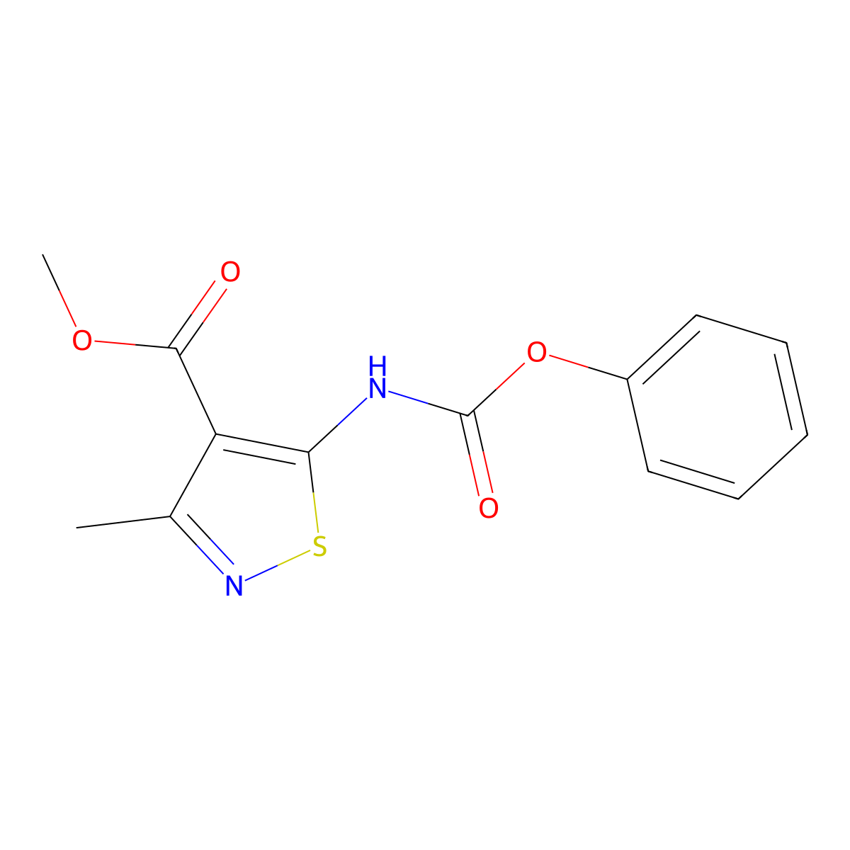 Methyl 3-methyl-5-[(phenoxycarbonyl)amino]isothiazole-4-carboxylate molecular structure, CAS 744973-72-6