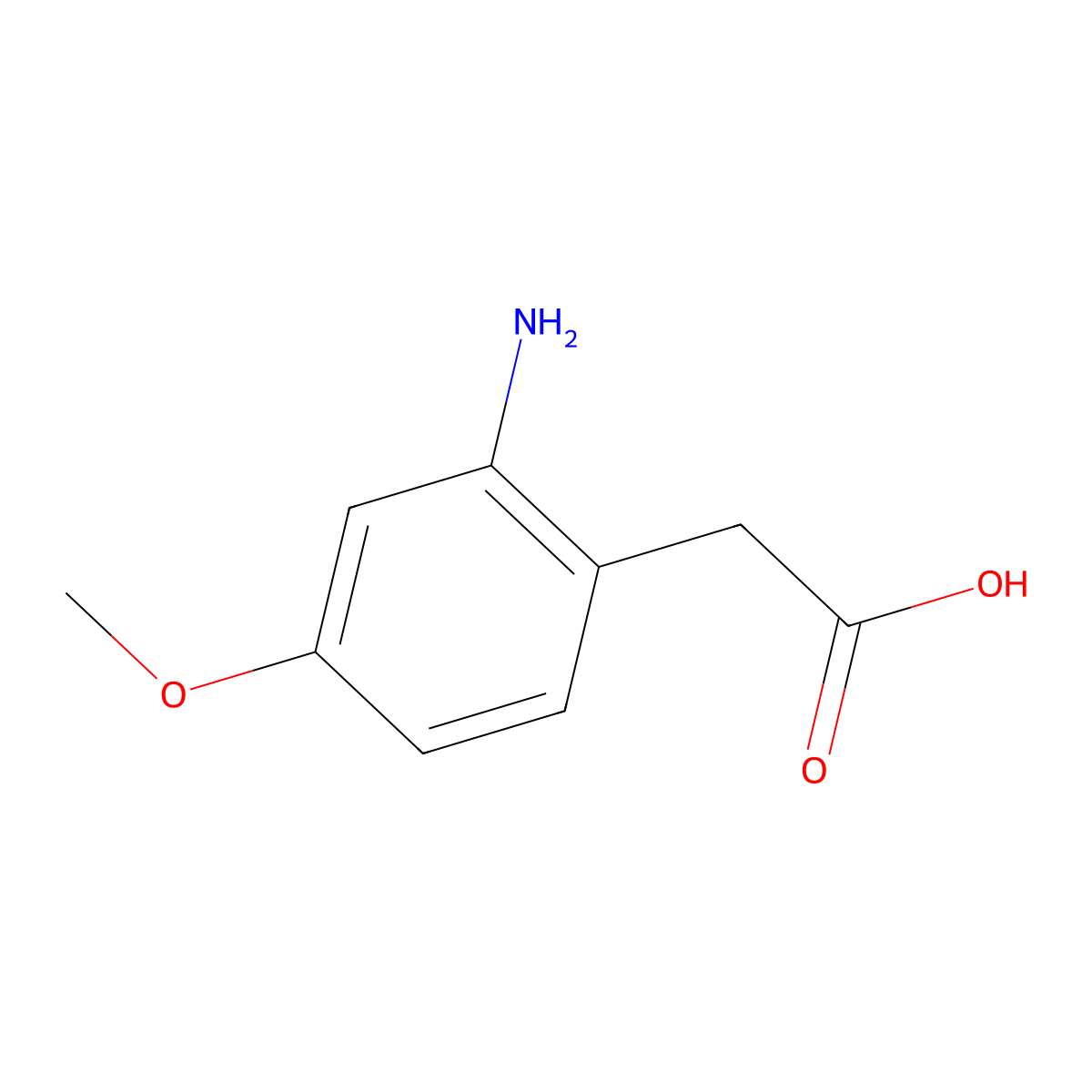 2-(2-Amino-4-methoxyphenyl)acetic acid molecular structure, CAS 744984-13-2