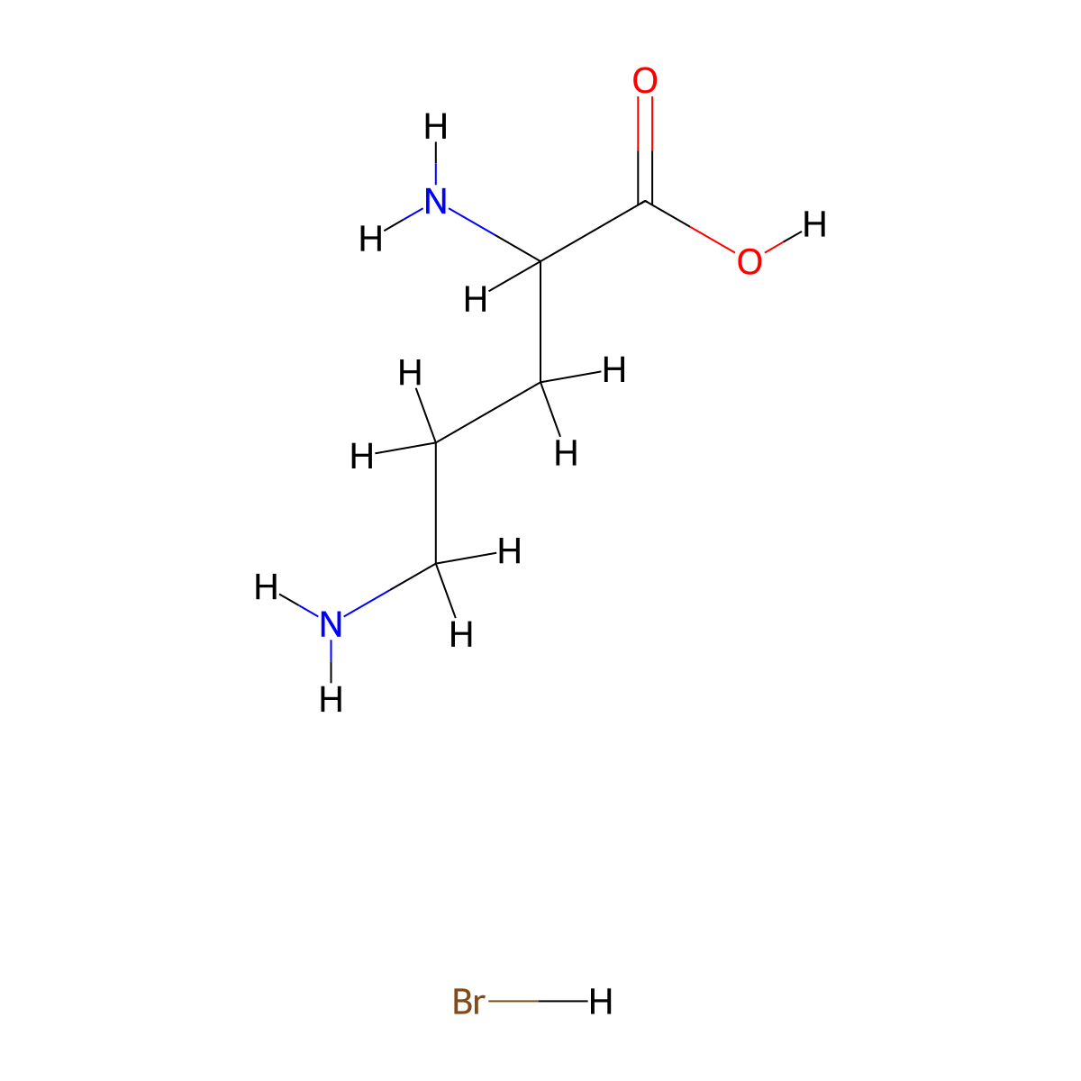 2,5-Diaminopentanoic acid hydrobromide molecular structure, CAS 74499-01-7