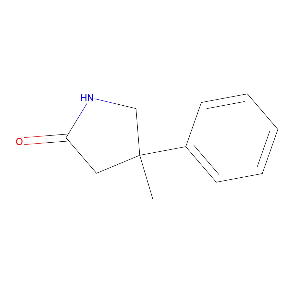 4-Methyl-4-phenylpyrrolidin-2-one molecular structure, CAS 74499-07-3
