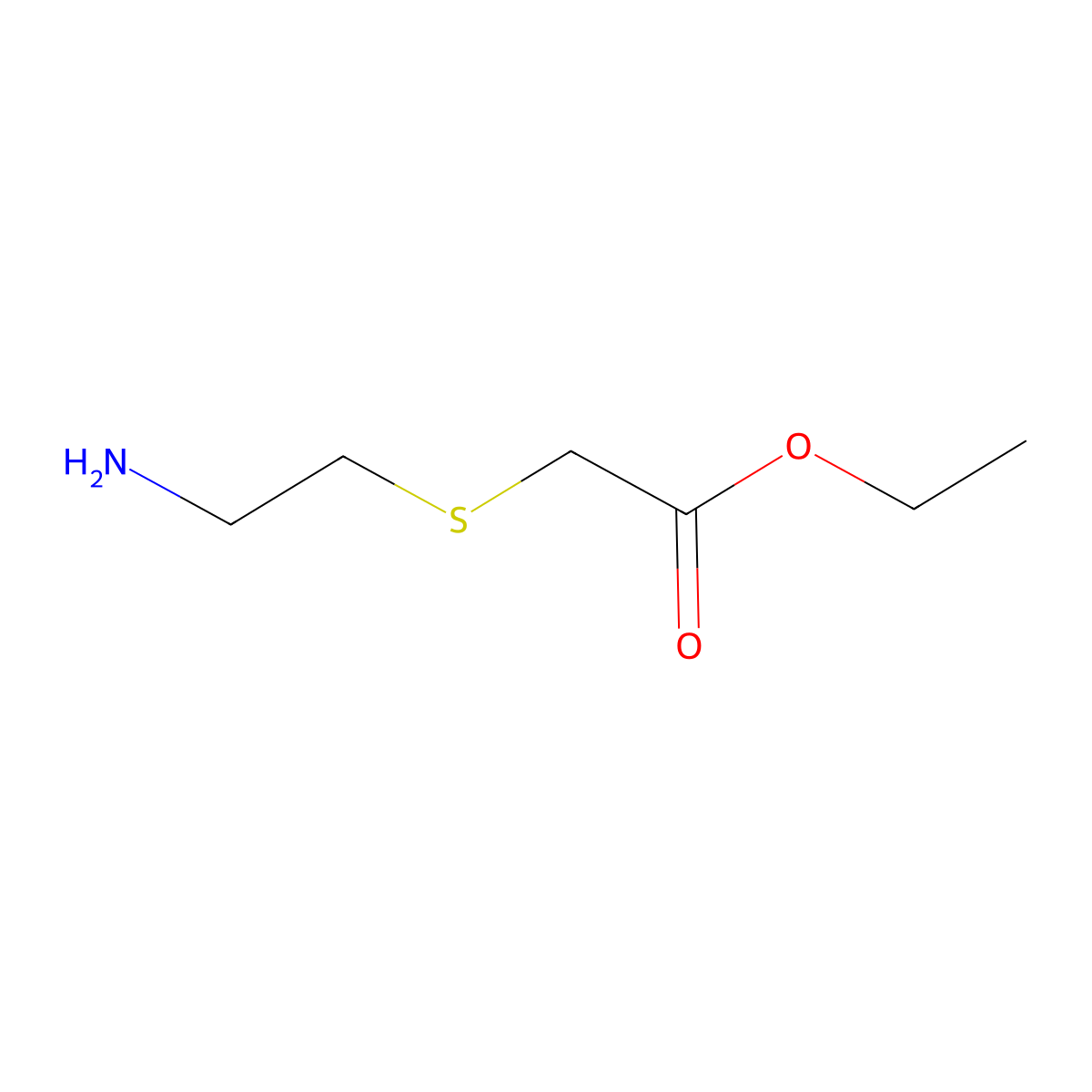 Ethyl 2-((2-aminoethyl)thio)acetate molecular structure, CAS 744995-20-8