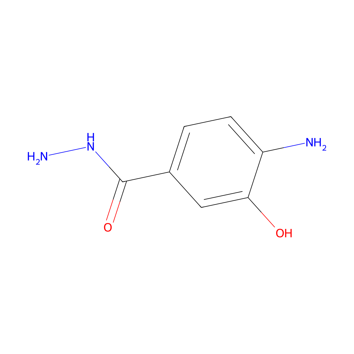 4-Amino-3-hydroxybenzohydrazide molecular structure, CAS 7450-56-8