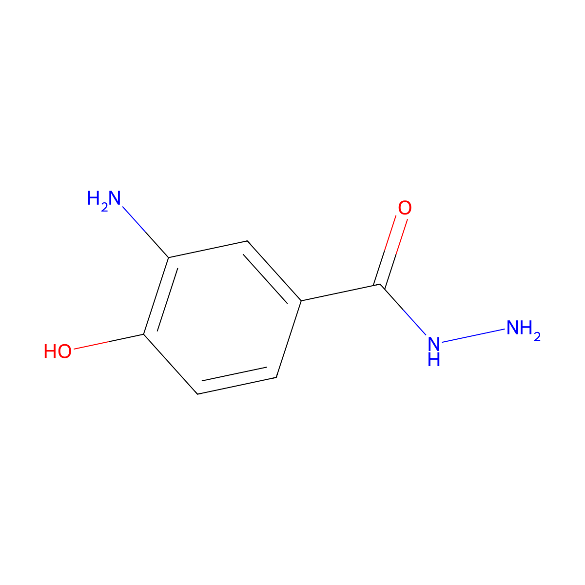 3-Amino-4-hydroxybenzohydrazide molecular structure, CAS 7450-57-9
