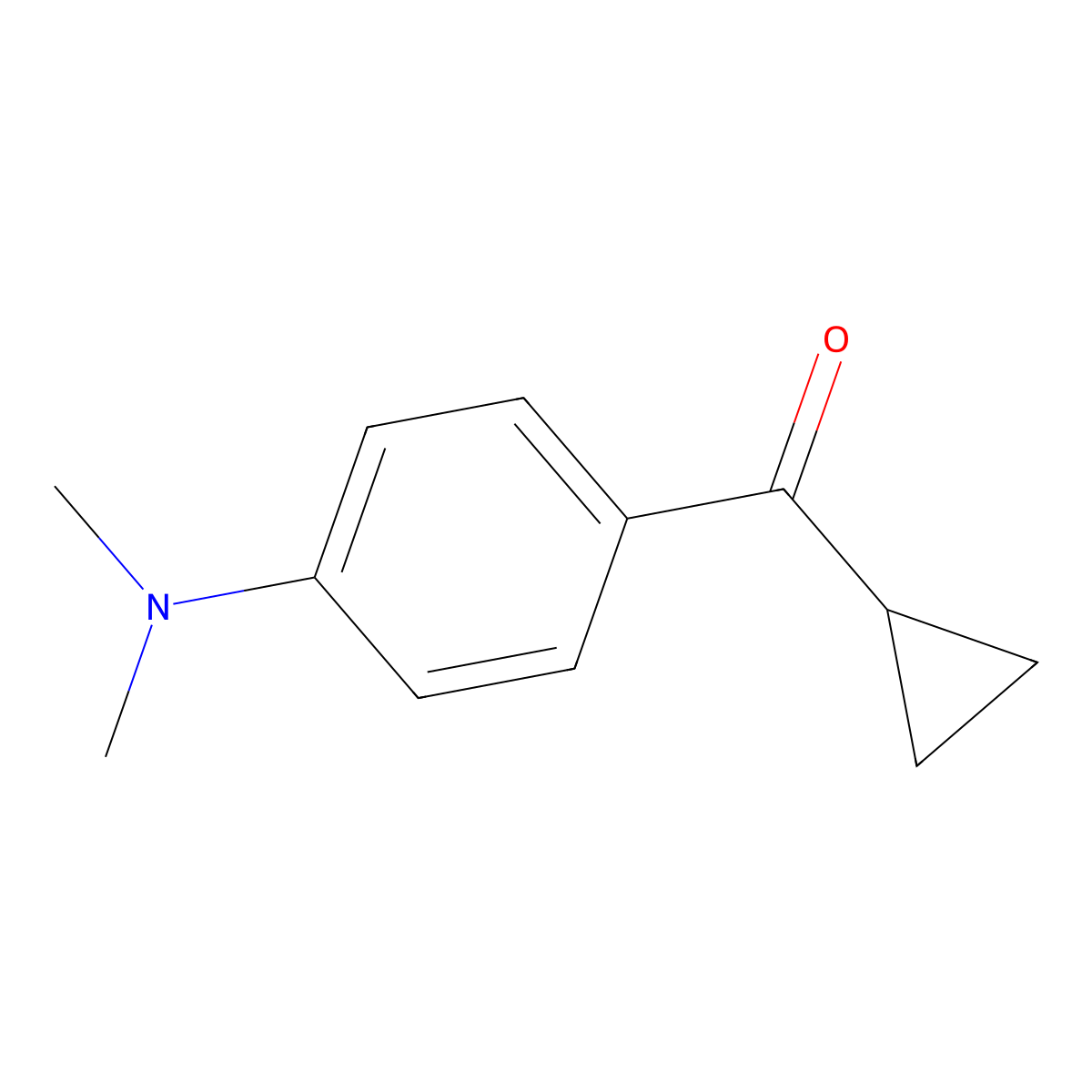 Cyclopropyl(4-(dimethylamino)phenyl)methanone molecular structure, CAS 7450-85-3