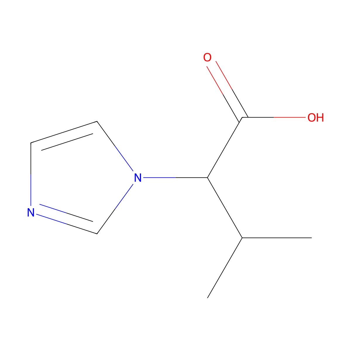 2-(1H-Imidazol-1-YL)-3-methylbutanoic acid molecular structure, CAS 745001-73-4
