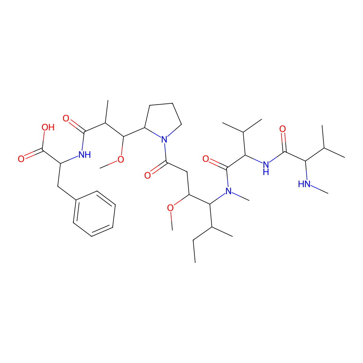 Monomethyl auristatin F molecular structure, CAS 745017-94-1