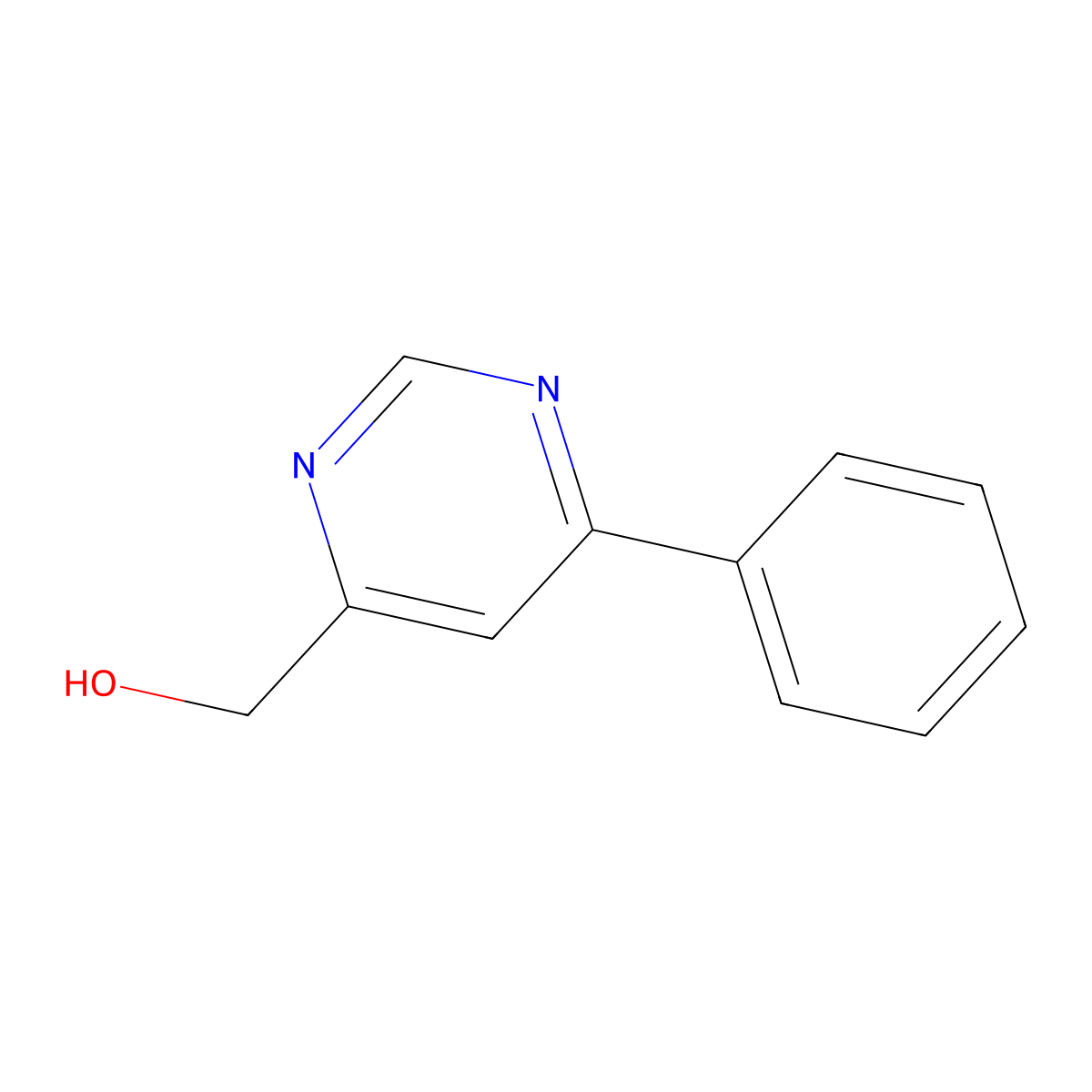 (6-Phenylpyrimidin-4-yl)methanol molecular structure, CAS 74502-98-0