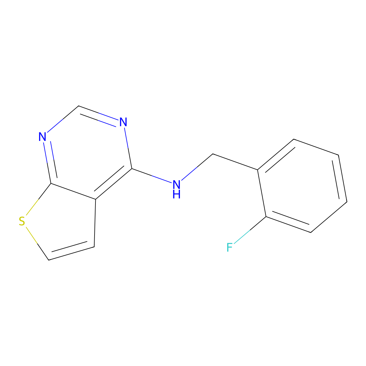 N-[(2-fluorophenyl)methyl]thieno[2,3-d]pyrimidin-4-amine molecular structure, CAS 745021-83-4
