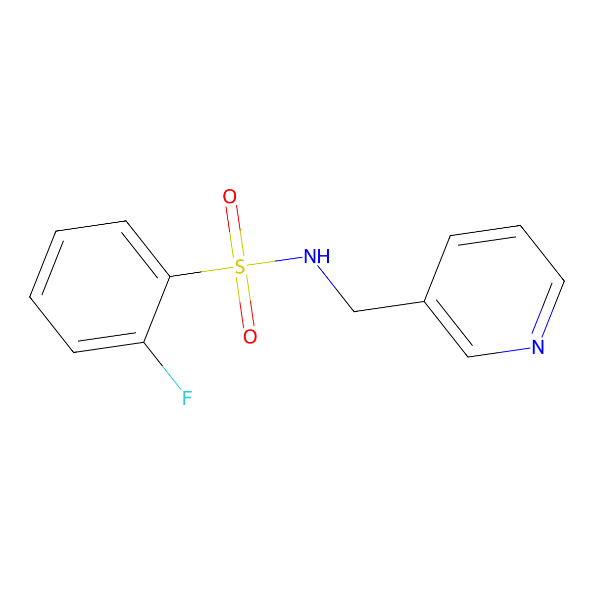 2-fluoro-N-(pyridin-3-ylmethyl)benzenesulfonamide molecular structure, CAS 745022-68-8