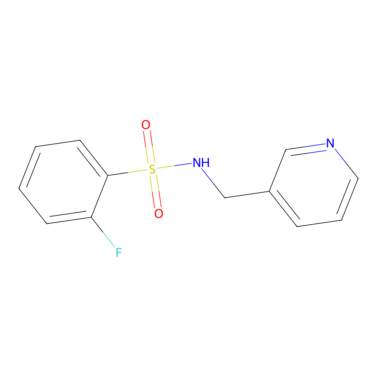 2-fluoro-N-(pyridin-3-ylmethyl)benzenesulfonamide molecular structure, CAS 745022-68-8