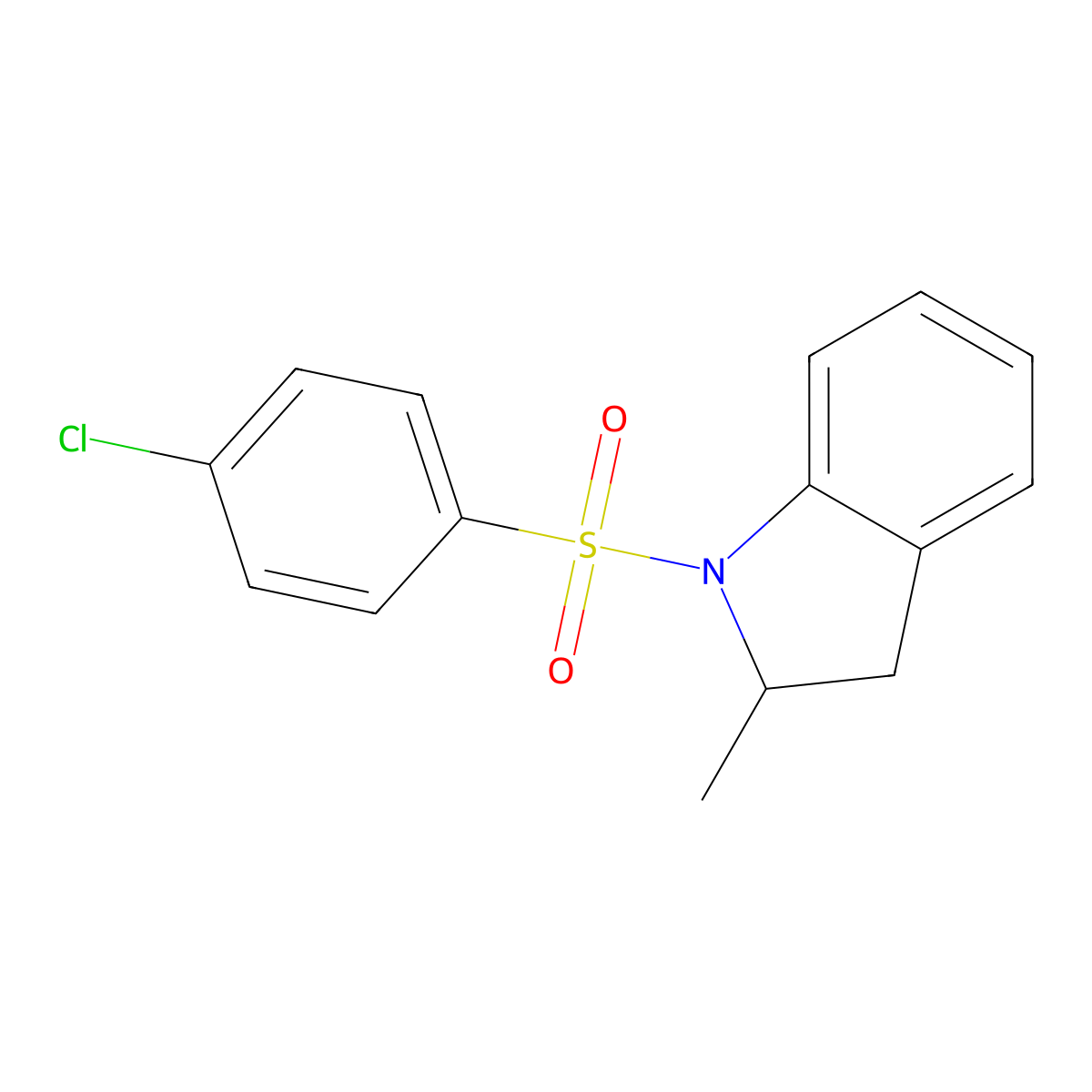 1-[(4-Chlorophenyl)sulfonyl]-2-methylindoline molecular structure, CAS 745023-76-1