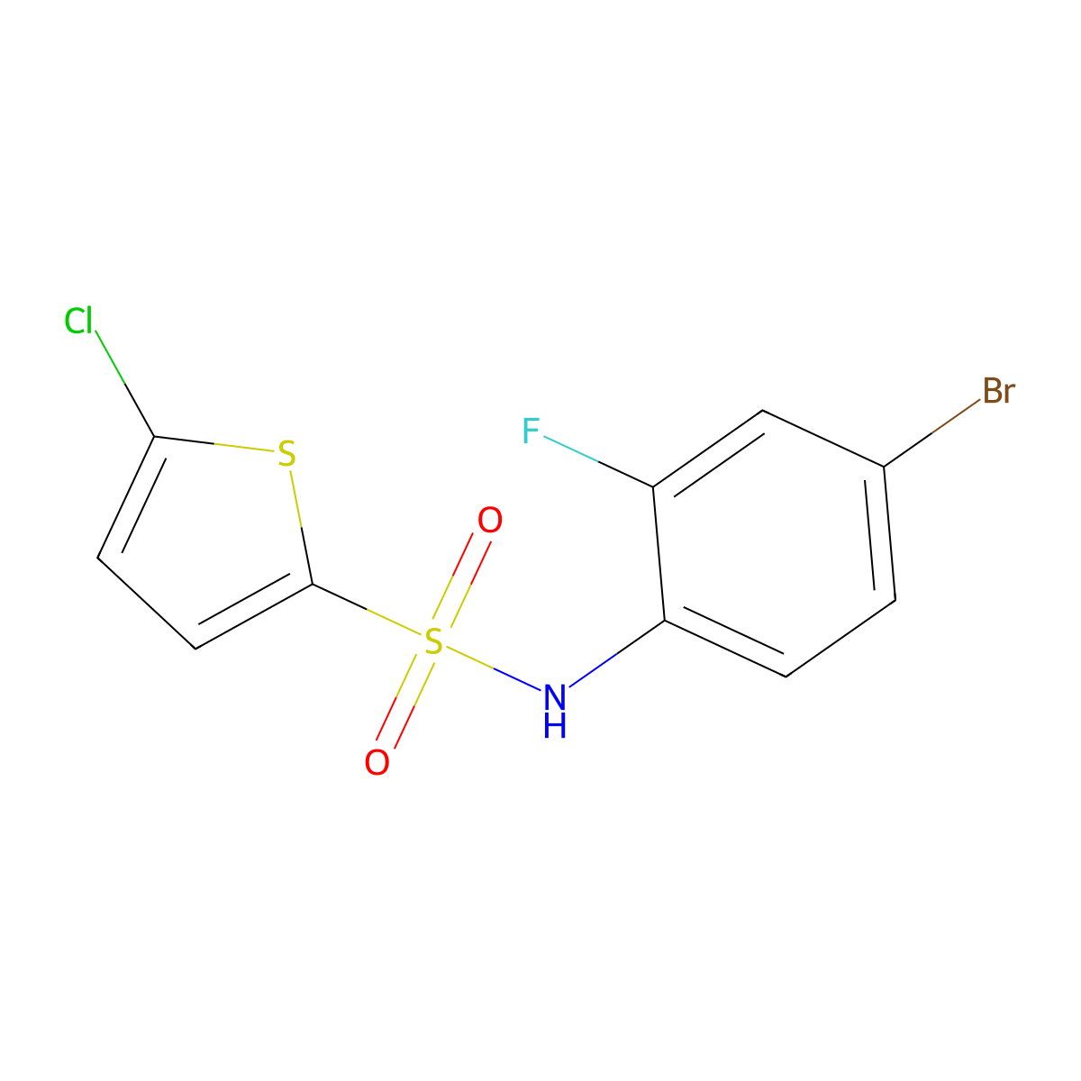 N-(4-bromo-2-fluorophenyl)-5-chlorothiophene-2-sulfonamide molecular structure, CAS 745023-79-4