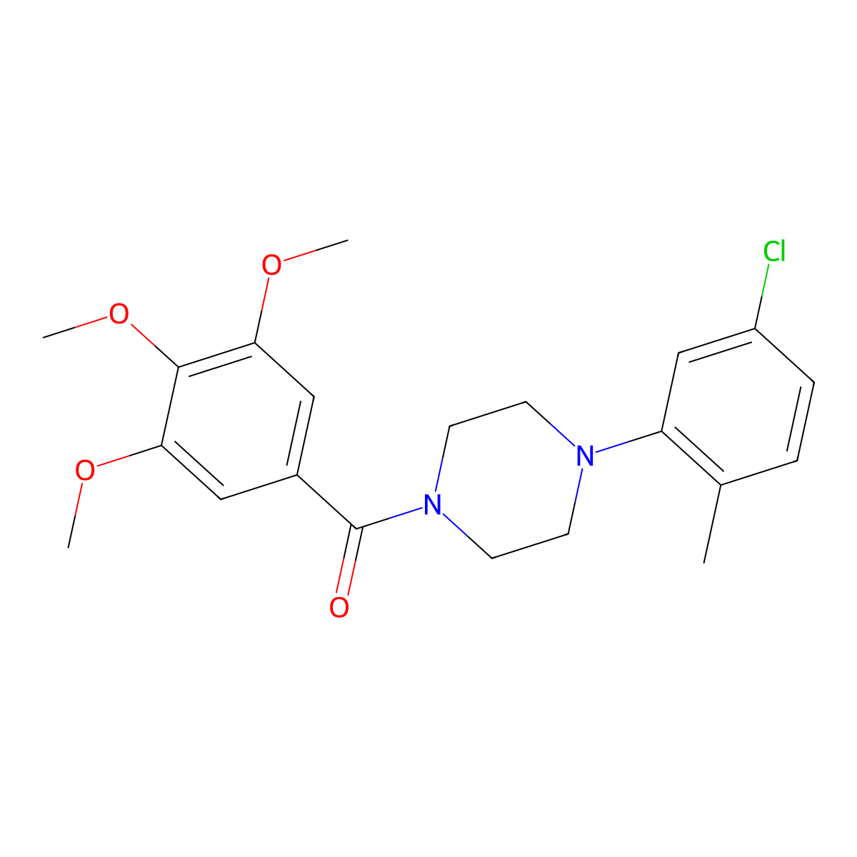 1-(5-Chloro-2-methylphenyl)-4-(3,4,5-trimethoxybenzoyl)piperazine molecular structure, CAS 745024-96-8