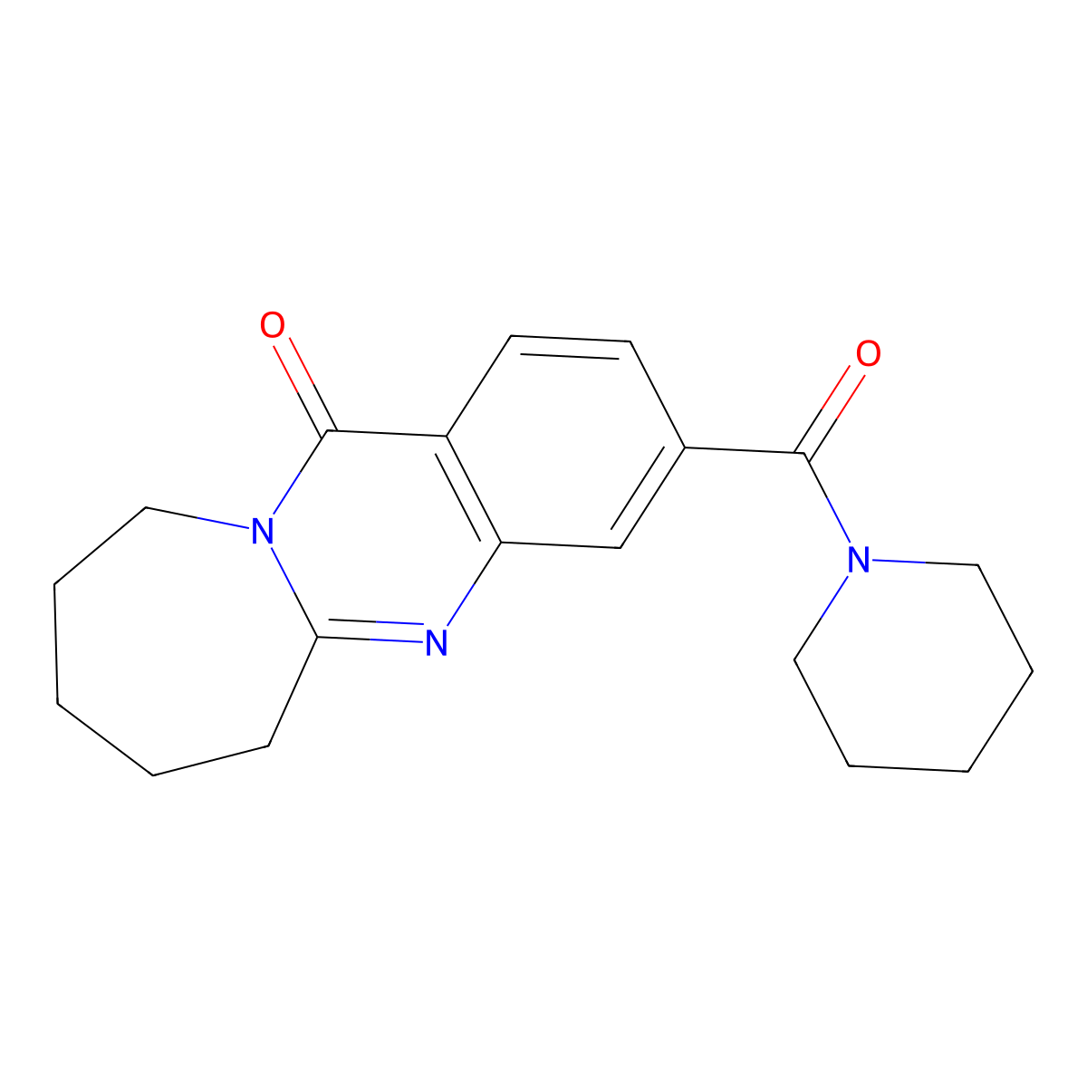 3-(piperidin-1-ylcarbonyl)-7,8,9,10-tetrahydroazepino[2,1-b]quinazolin-12(6H)-one molecular structure, CAS 745029-60-1