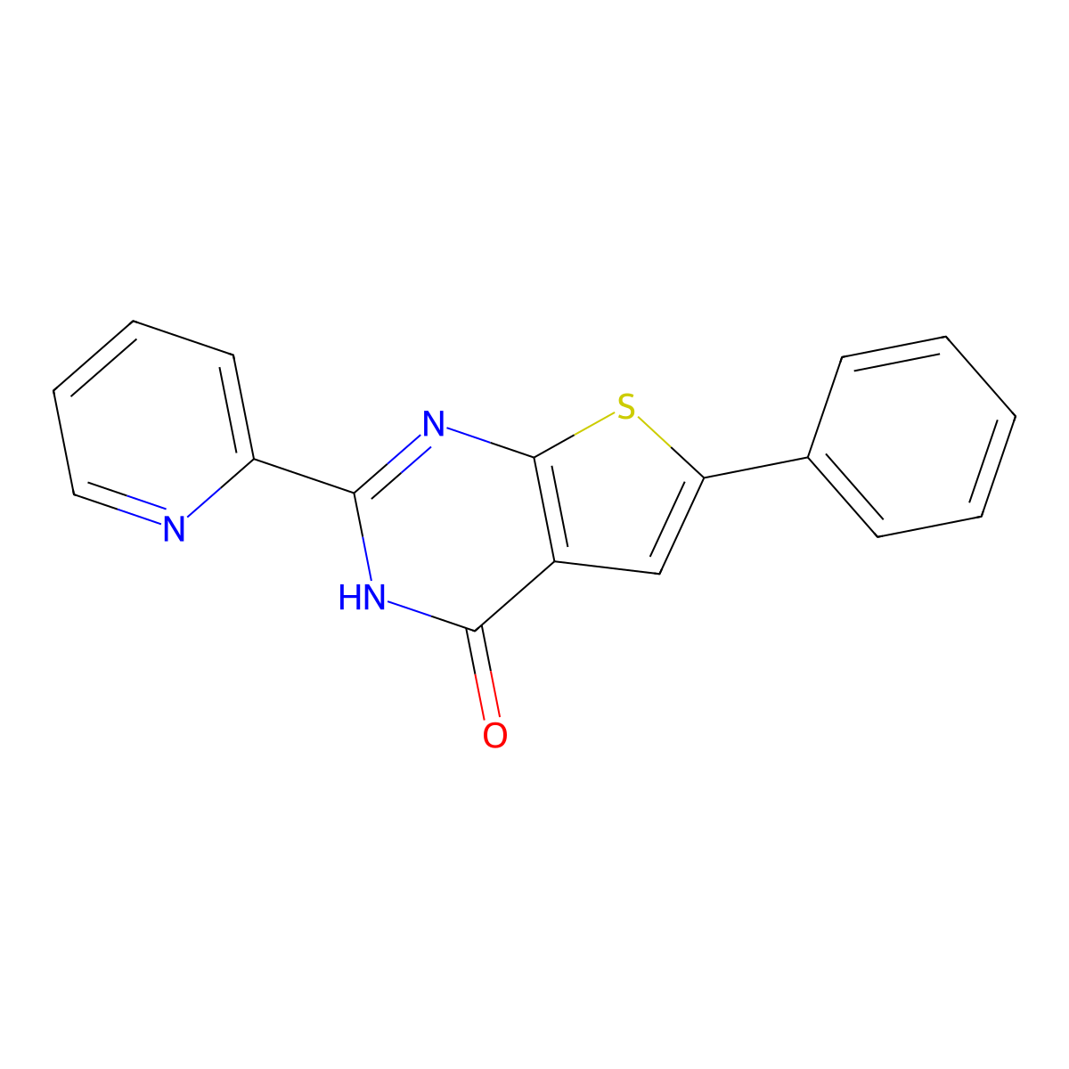 6-phenyl-2-pyridin-2-yl-3H-thieno[2,3-d]pyrimidin-4-one molecular structure, CAS 745030-97-1